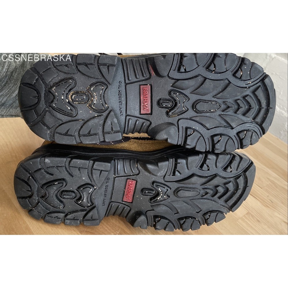 Brahma brown Lace‎ Up Steel Toe Hiking Work Safety Boots leather/suede - Size 8W - Picture 9 of 12